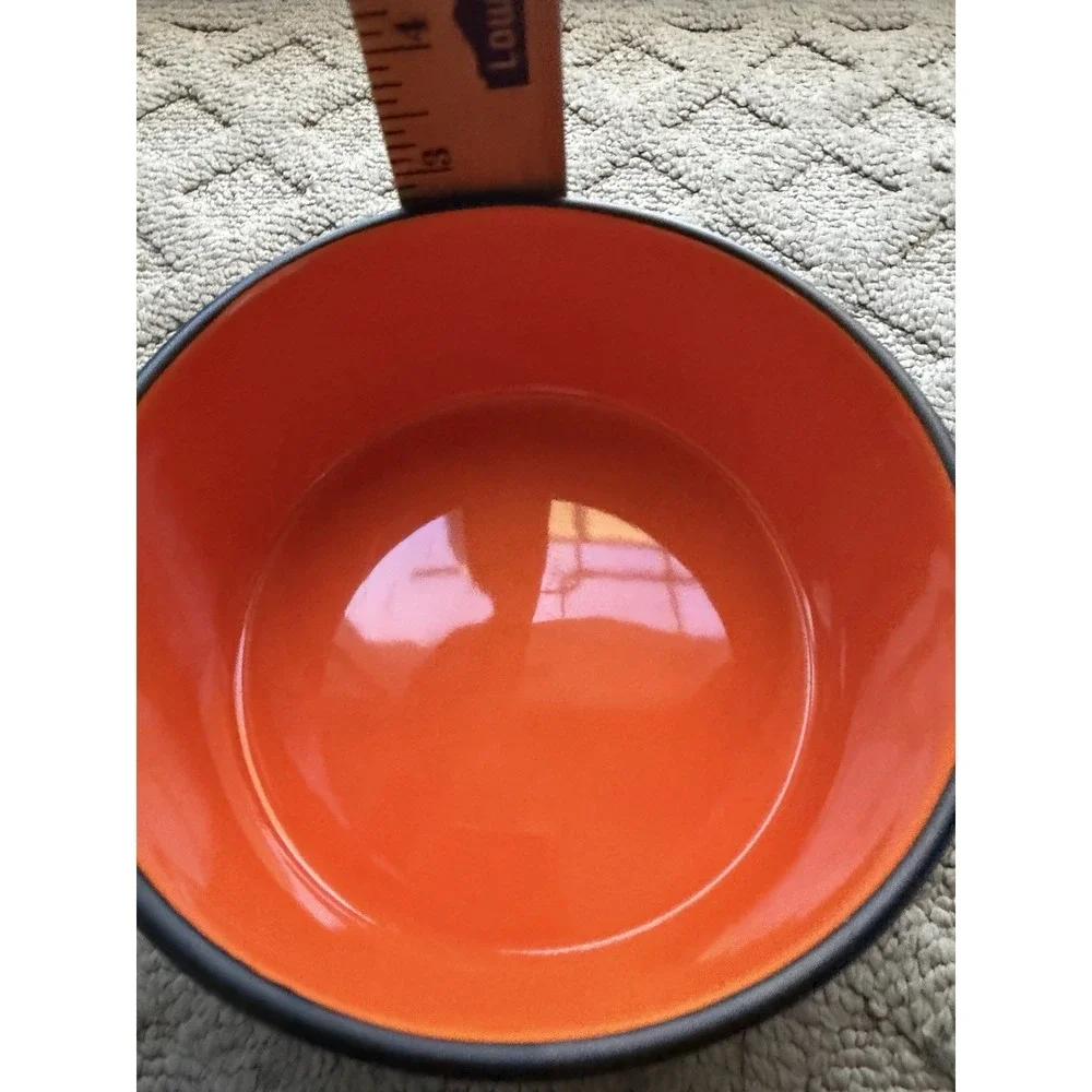 Rae Dunn - Halloween Pet Bowl - BLACK & ORANGE